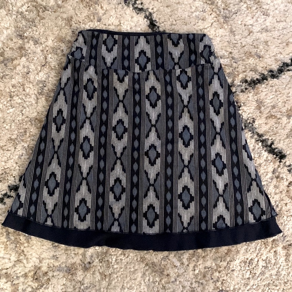 Summer skirt in blues and white.